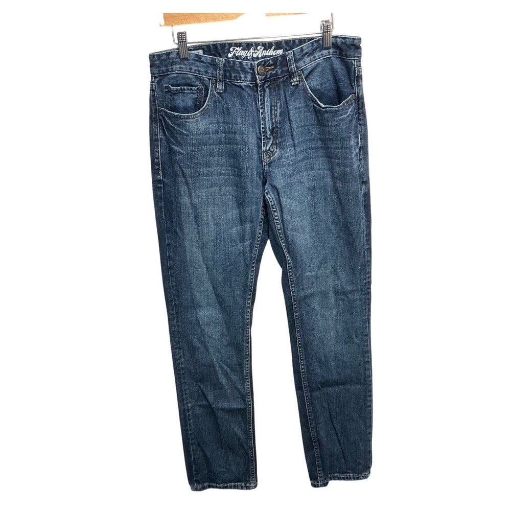 Flag & Anthem Mens Slim‎ Fit Jeans Size 33/34 Dark Wash Denim Pants